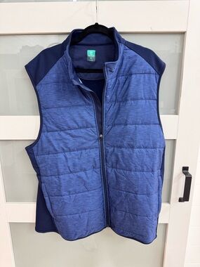 PGA Tour Quilted Blue Sleeveless Vest